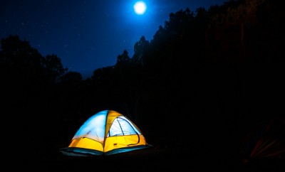 Camping by moonlight