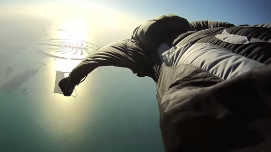 wingsuit skydiving over dubai