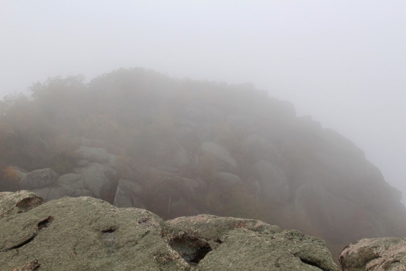 old rag mountain in fog