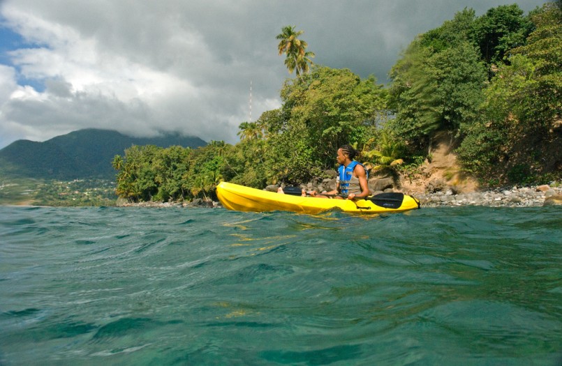 Kayaking, Dominica in summer