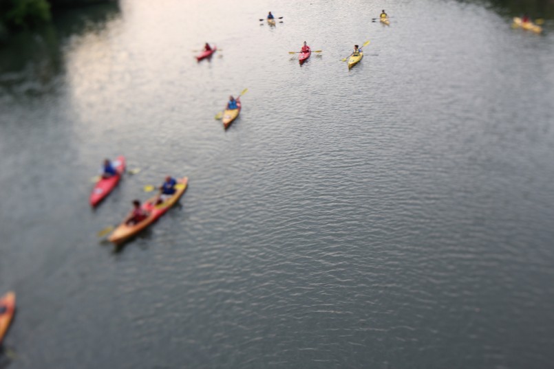 Tilt-Shift Kayaks on the Chicago River