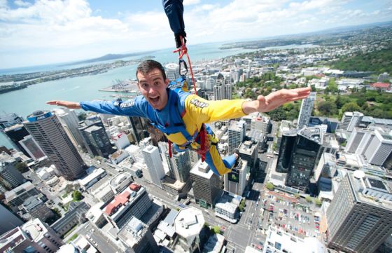 man sky jumping in new zealand