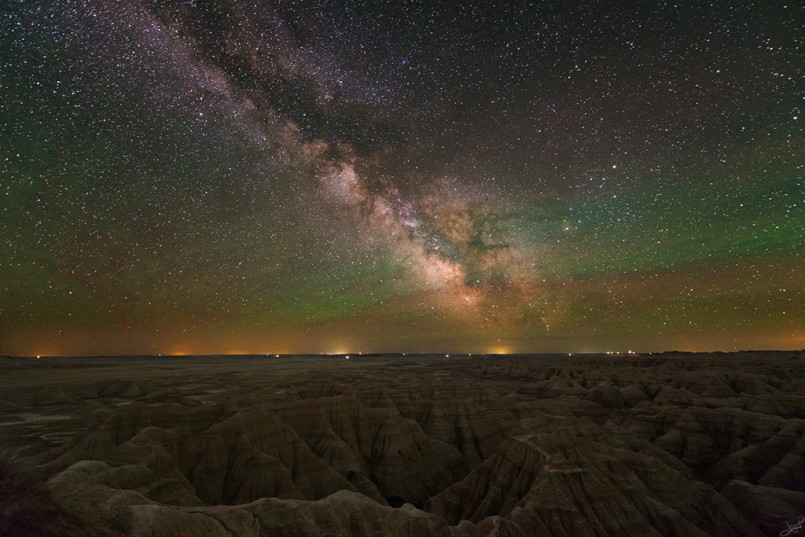 Badlands under the Milky Way
