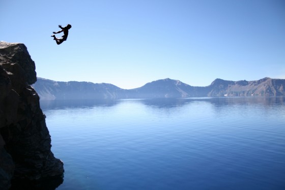 epic lake cliff jumping