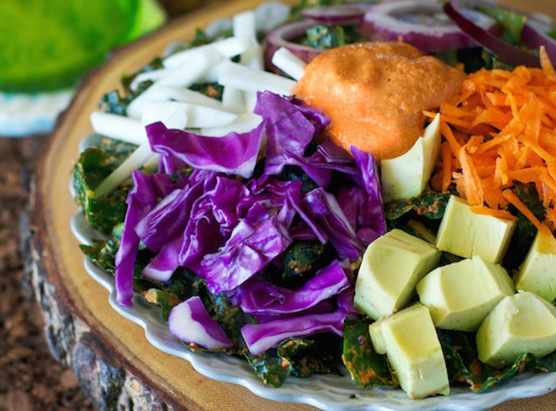 Raw Rainbow Kale Salad