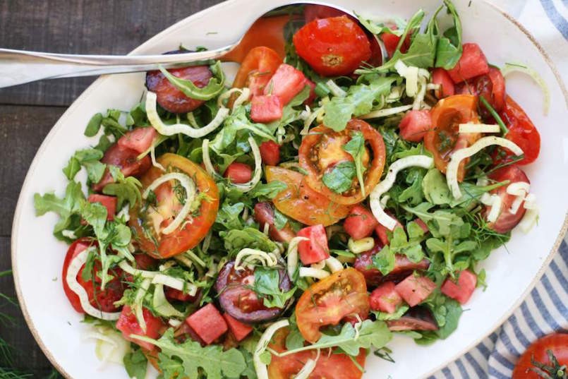 Heirloom Tomato Watermelon Fennel Salad