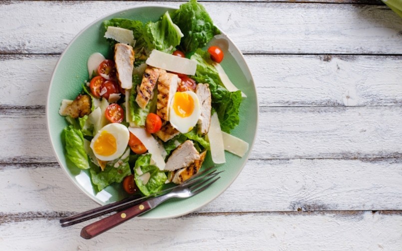 Grilled Chicken Egg Caesar Salad