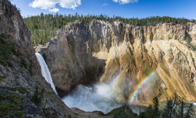 Double rainbow at the Lower Falls of the Yellowstone River
