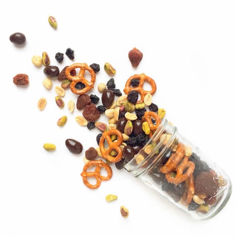 sweet and salty chocolate almond trail mix