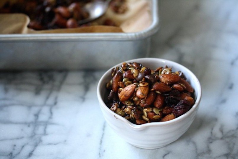 healthy chia seed, almond, cranberry trail mix recipe