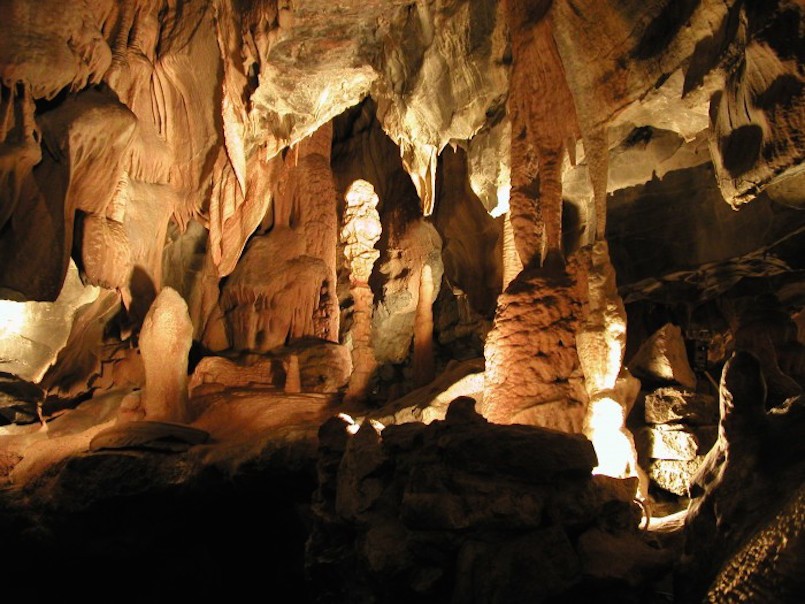 light in an underground cave
