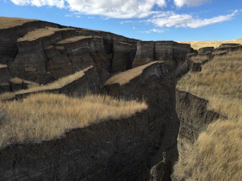 giant crack near Yellowstone in mountain range