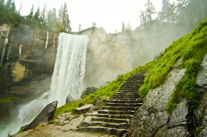 Vernal Falls, Located on the Mist Trail at Yosemite National Park