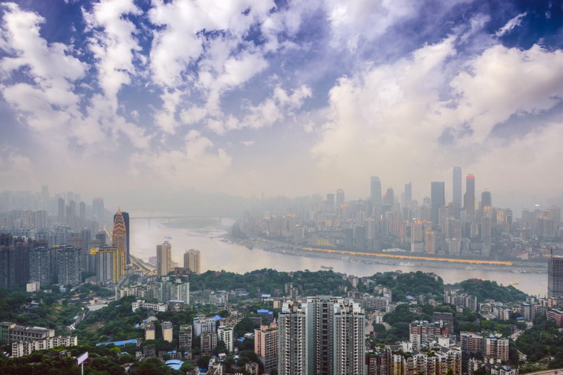 Chongqing, China over the Yangtze River