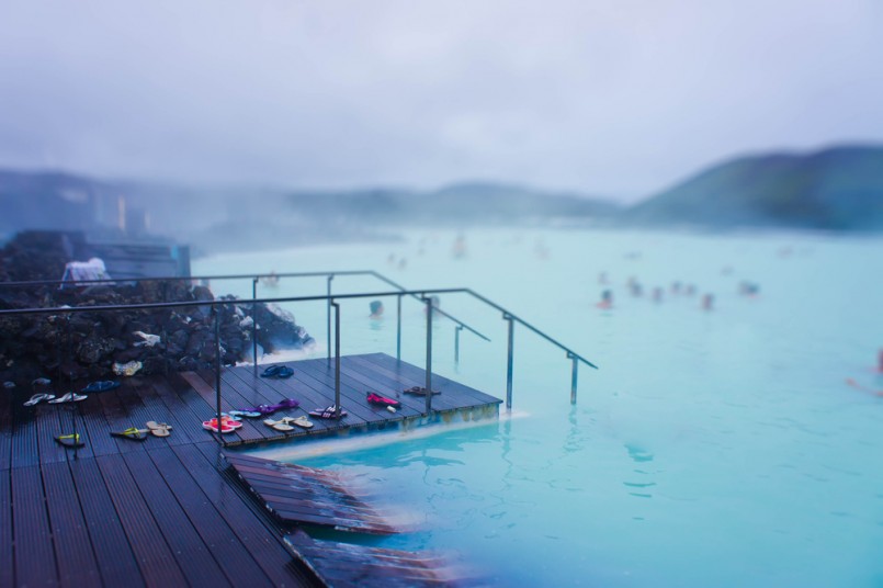 Famous Icelandic Geothermal Spa Resort Blue Lagoon near Reykjavik in Iceland