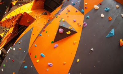 Artificial climbing wall in an indoor climbing gym