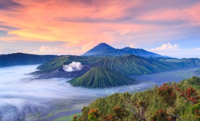 Bromo volcano at sunrise,Tengger Semeru National Park, East Java, Indonesia