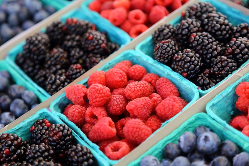 Mix berries includes rasberries, black berries and blue berries