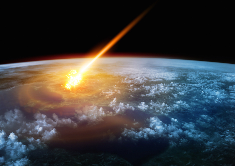 a-meteor-glowing-as-it-enters-the-earths-atmosphere